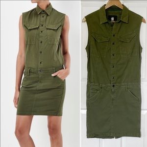 G Star Raw Rovic Slim Mini Dress Military Green M